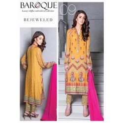 Baroque Bejeweled Luxury Chiffon Winter Dress - 09
