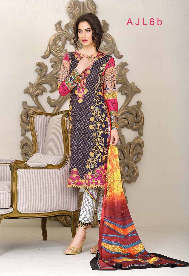 Asim Jofa - Print and Embroidery BLUE - AJL6B