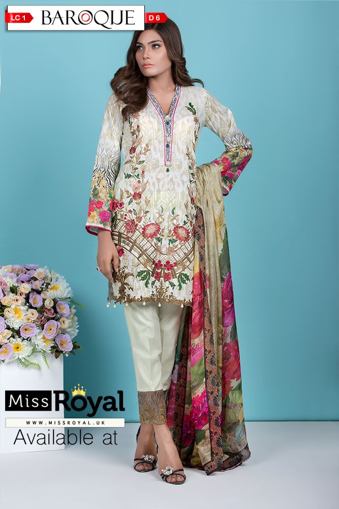 Baroque Paradise Blossom Lawn Dress Collection1 - Design6a