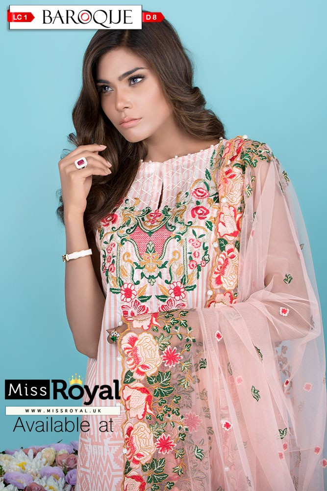 Baroque Summer Lush Lawn Dress Collection1 - Design8a