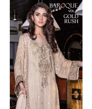 Baroque Gold Rush Luxury Chiffon Winter Dress - 03