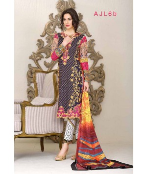 Asim Jofa - Print and Embroidery BLUE - AJL6B