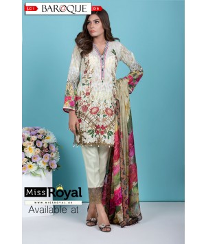 Baroque Paradise Blossom Lawn Dress Collection1 - Design6a