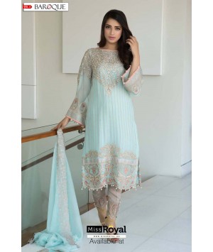 Baroque Aqua Lush Luxury Chiffon Dress vol3 - 02b