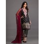 Zainab Chottani - Black and burgundy intricately embellished outfit - 120399 - 1